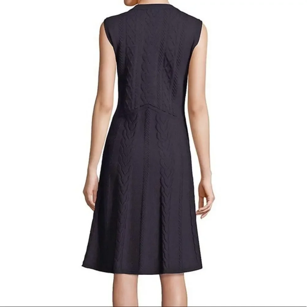 Tory Burch Palais Merino Wool Sweater Dress Cable Knit Party Cocktail Office XS
